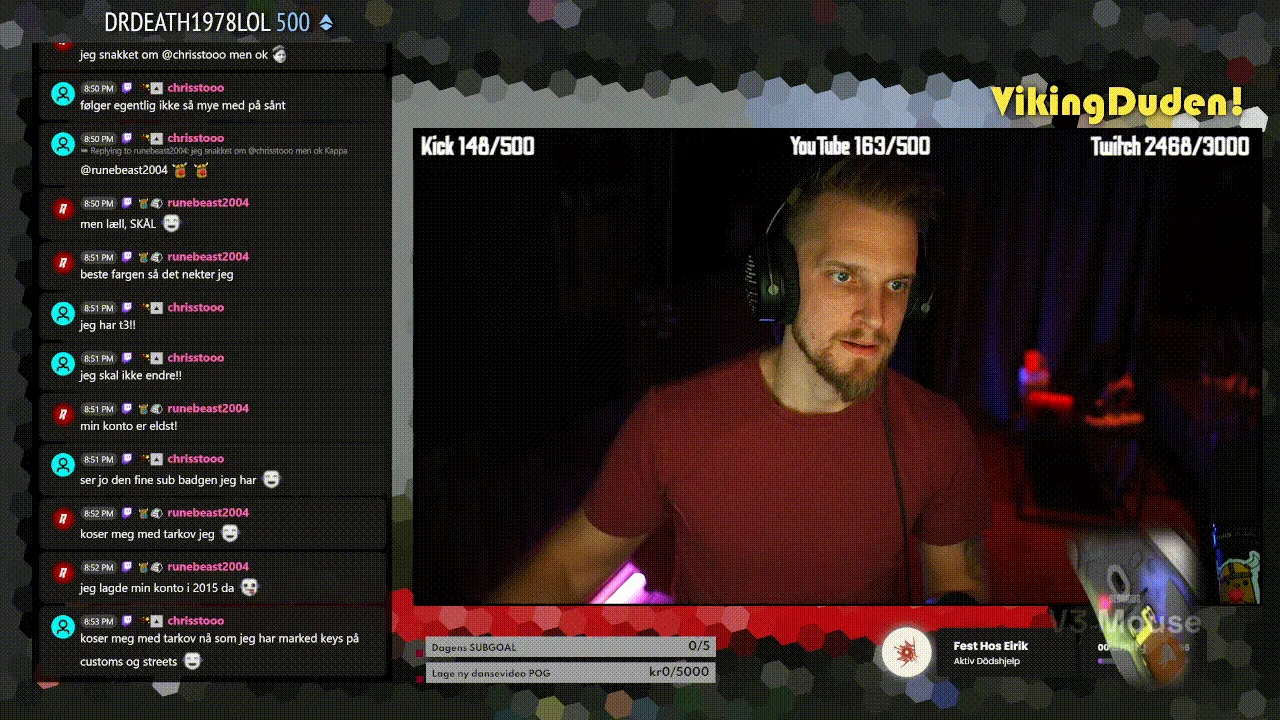 Glorious V3 Mouse campaign overlay on Twitch stream